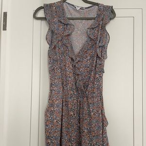 BCBG Generation blue and pink floral romper size M